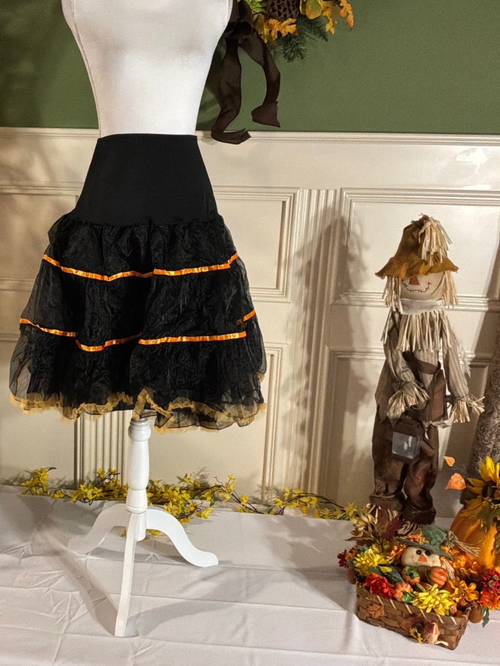 Black & orange petticoat skirt